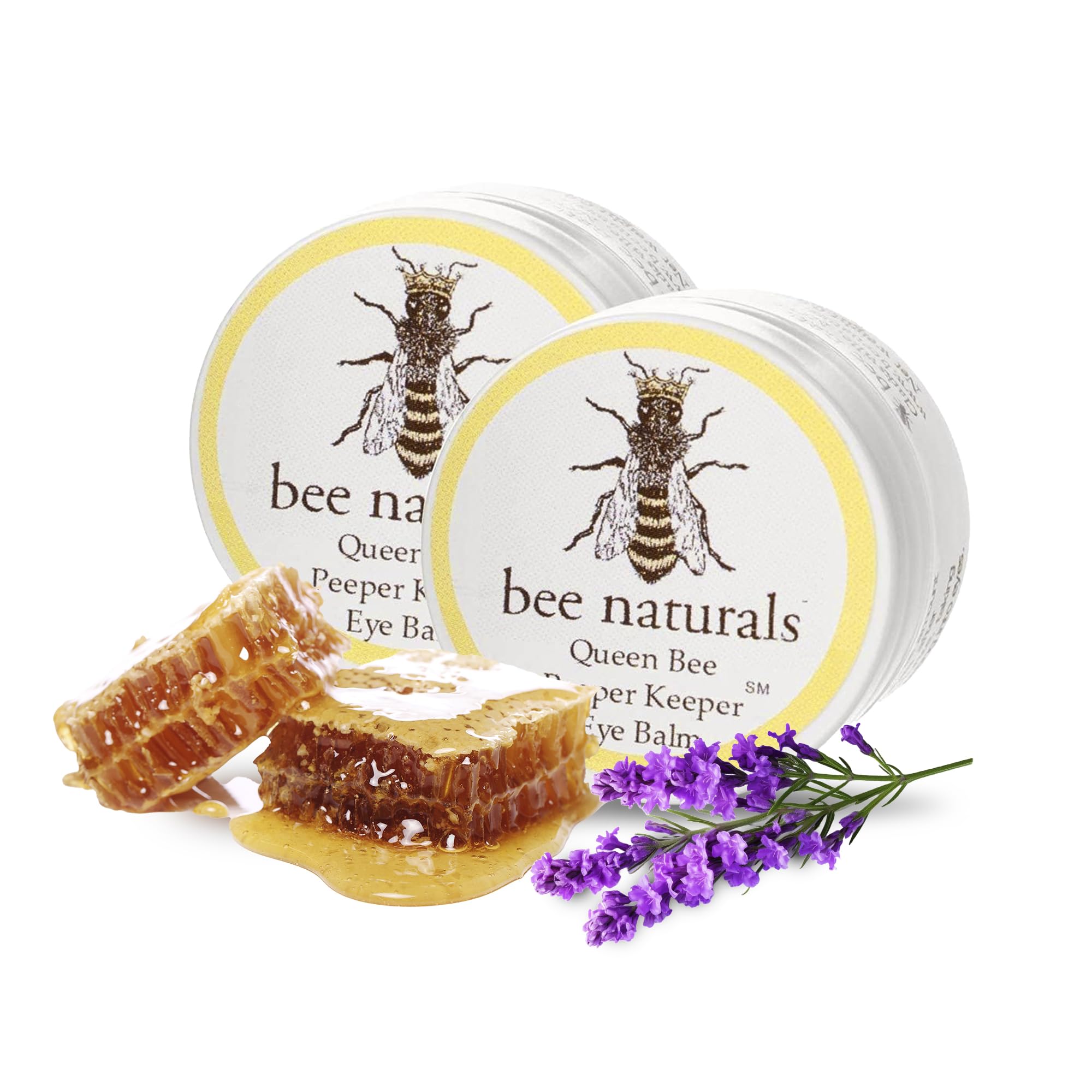 Bee Naturals Queen Eye Balm Duo pack front shows gift-ready packaging for bright-eyed mornings.