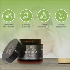 Beef Balm moisturizer application on hand demonstrates easy spreadable texture