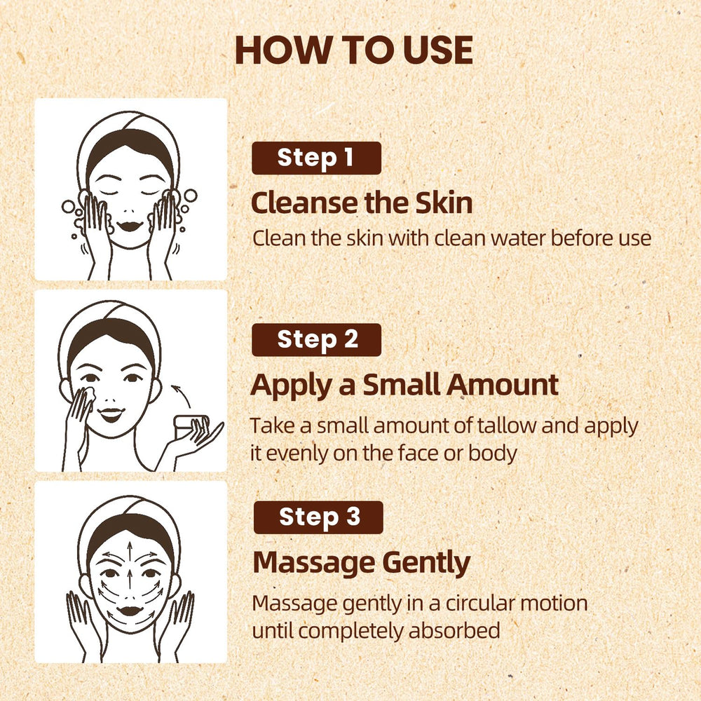 Beef Tallow for Skin face-and-body-use supports all-day moisture on face and body.