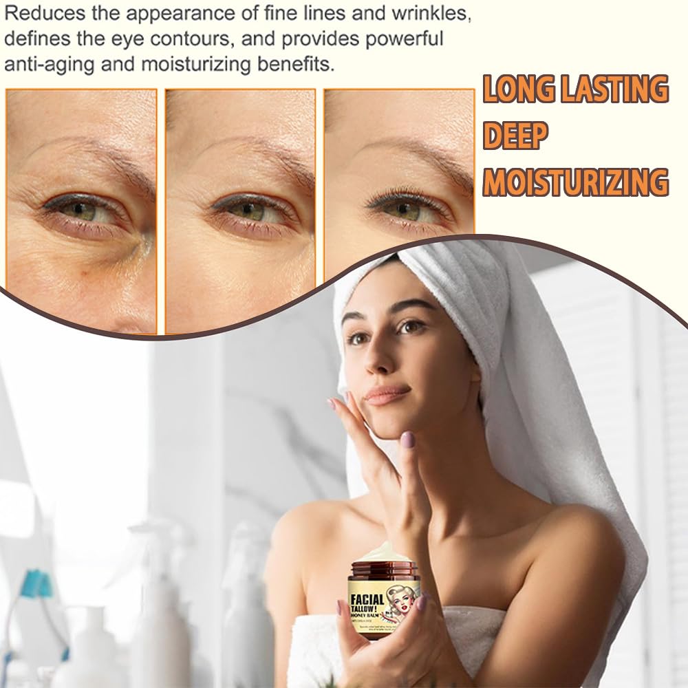 Beef tallow honey balm designed for dry skin and gentle care.