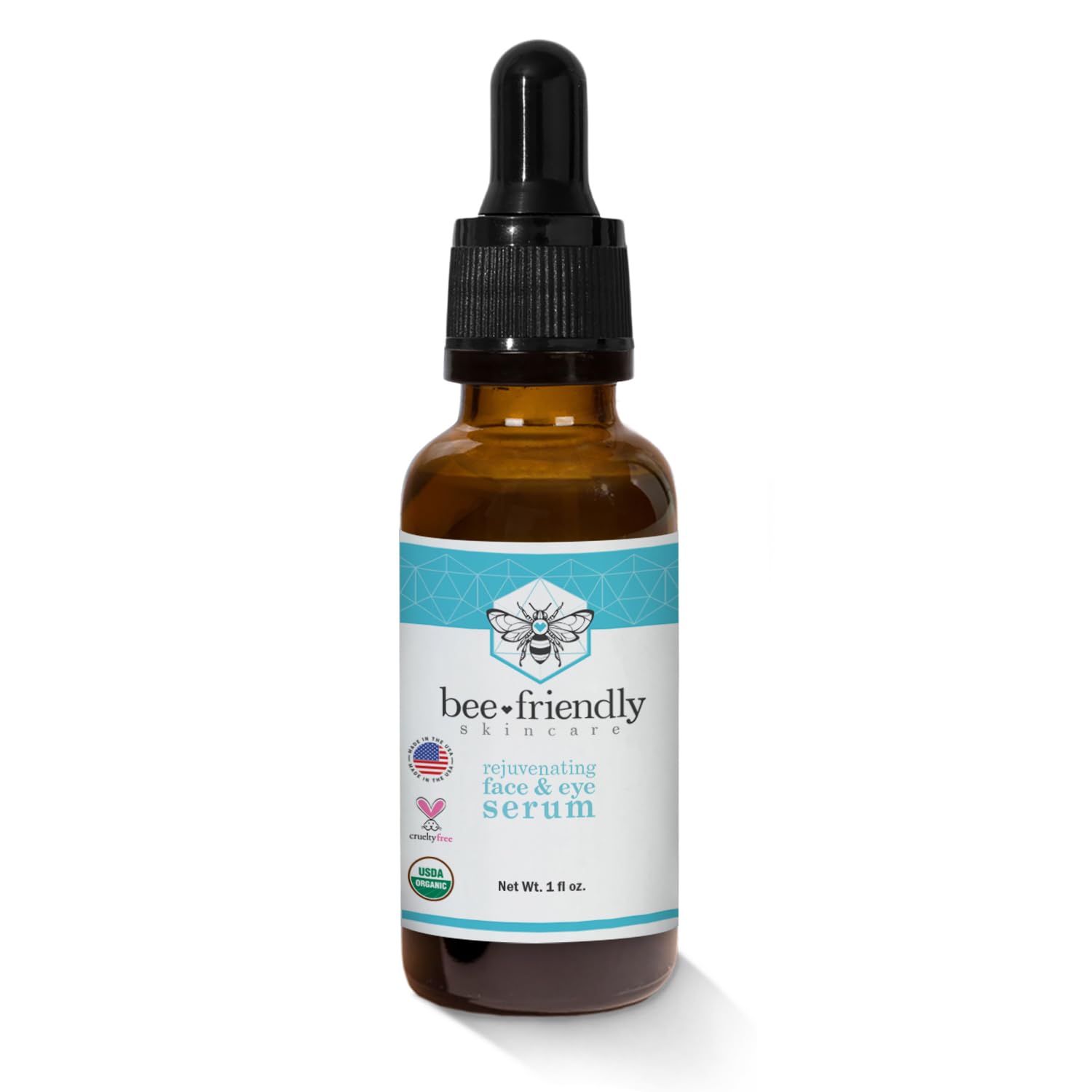 BeeFriendly certified organic label emphasizes pure, natural skincare.