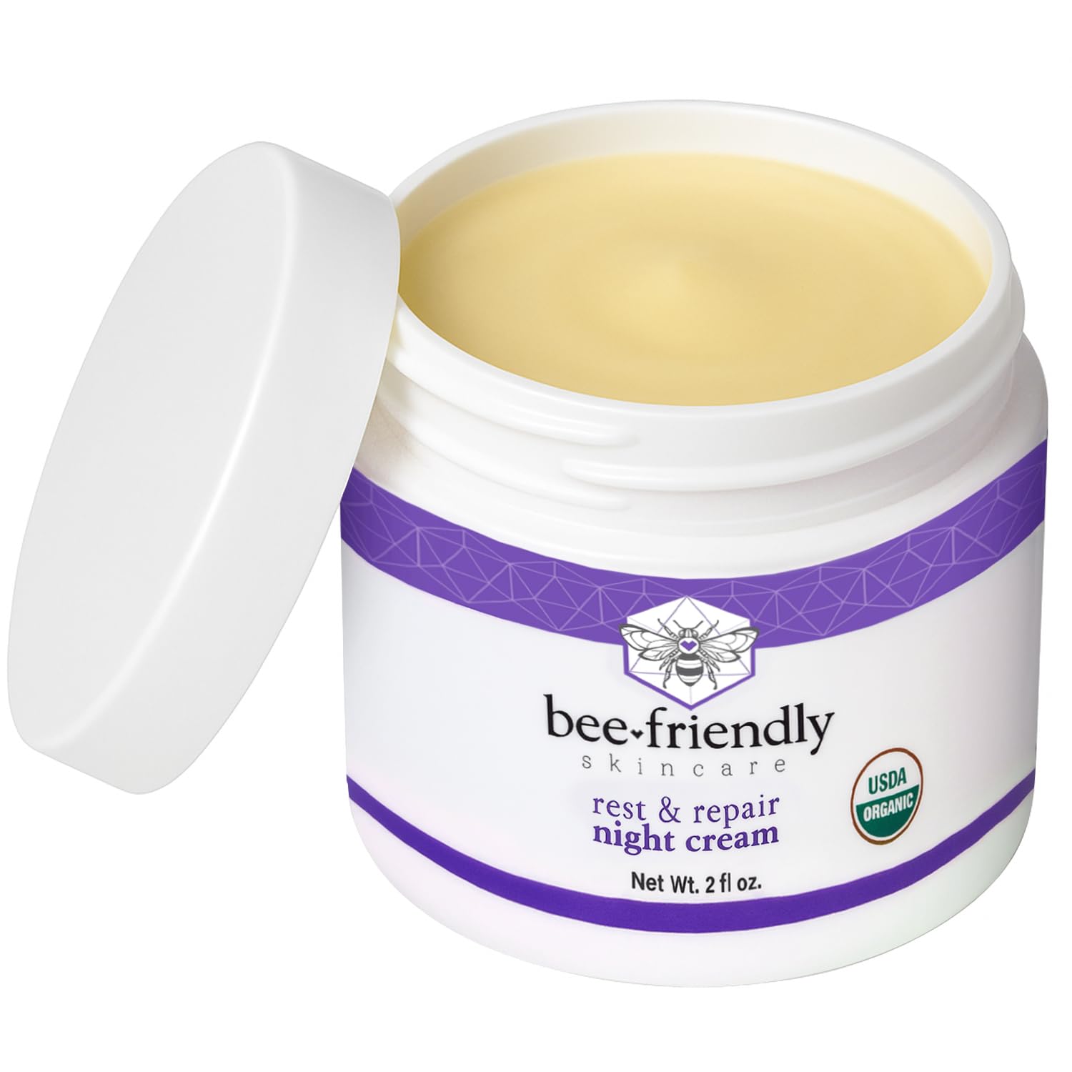 BeeFriendly Organic Night Cream USA-made facility emphasizes small-batch quality.