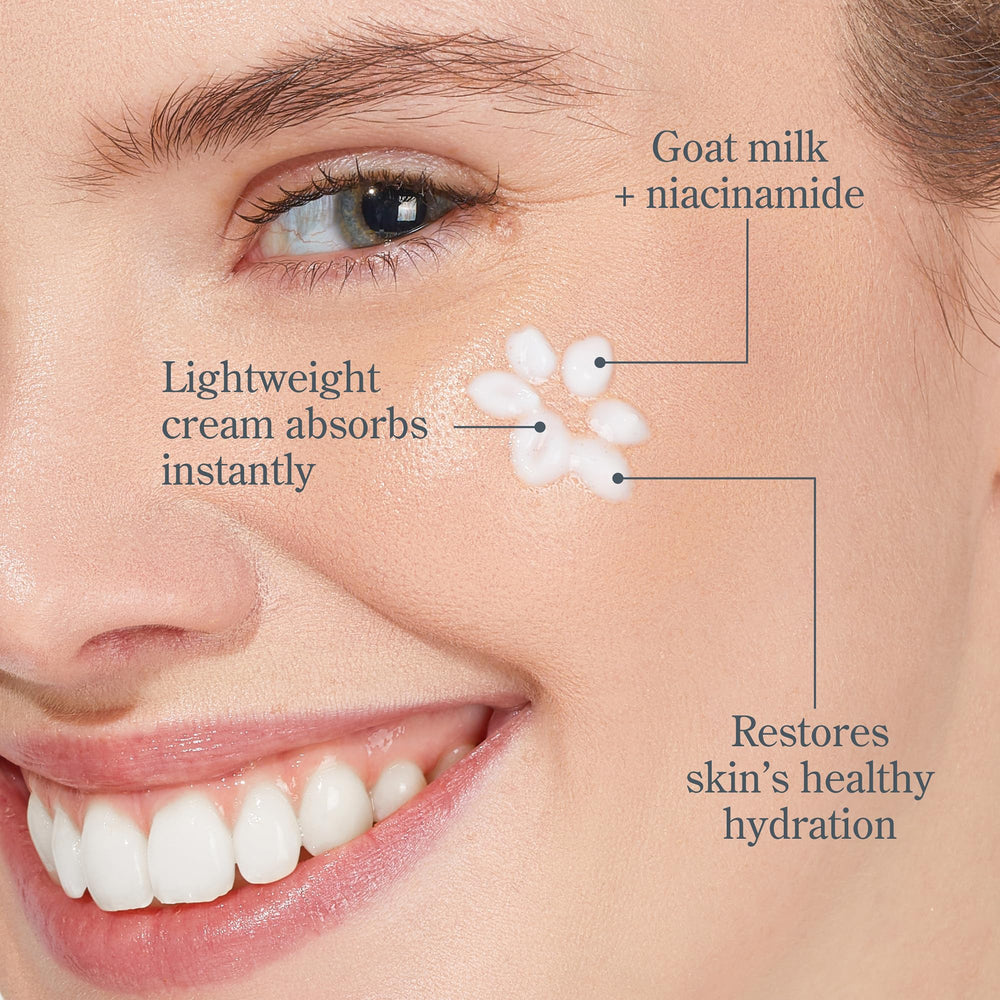 Beekman Bloom Cream goat milk ingredients highlight balance of prebiotic postbiotic.