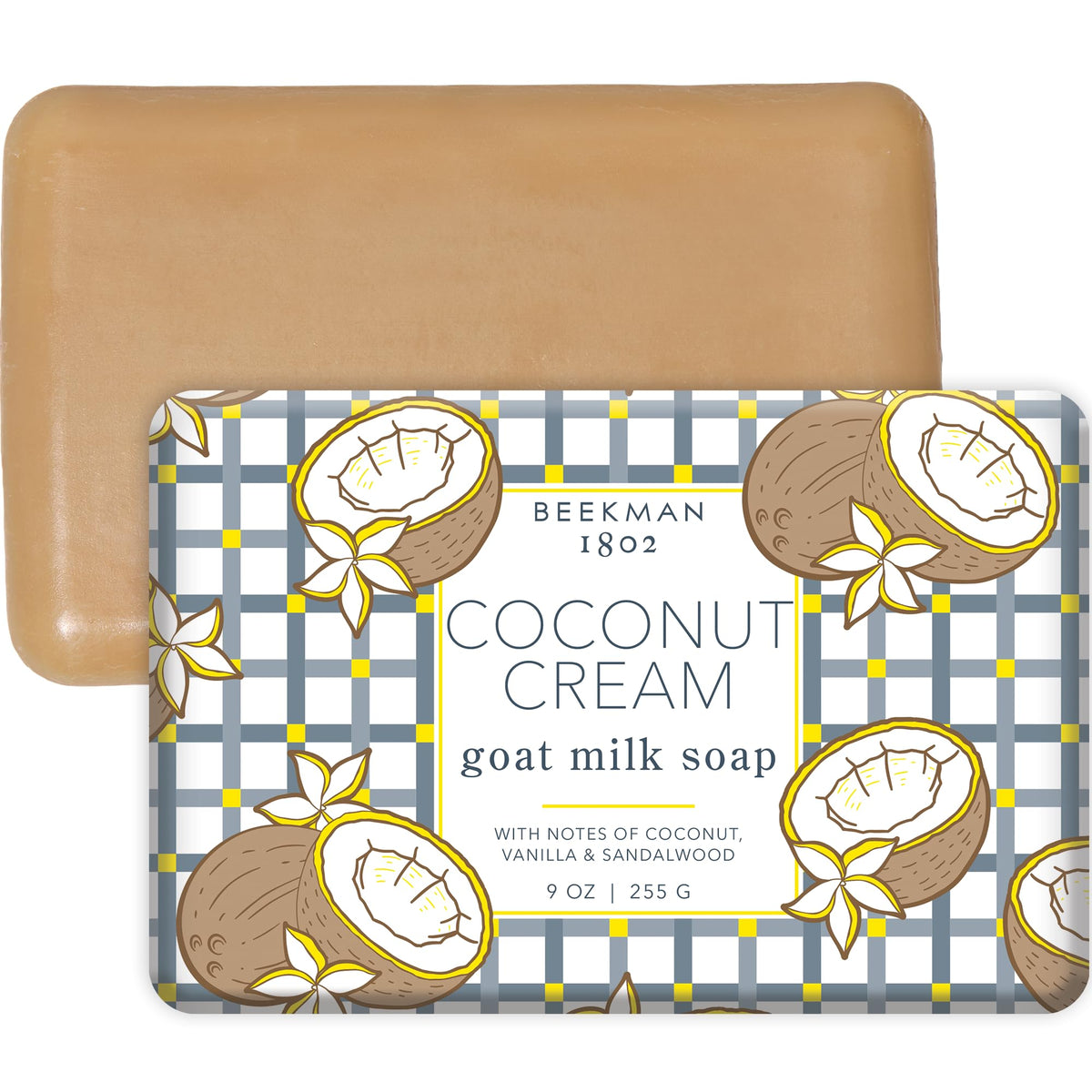 Beekman 1802 coconut-cream-goat-milk-soap-bar cleanses gently with nourishing goat milk