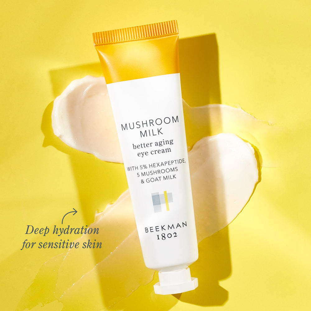 Beekman 1802 eye cream hexapeptide graphic highlights lifting and smoothing potential