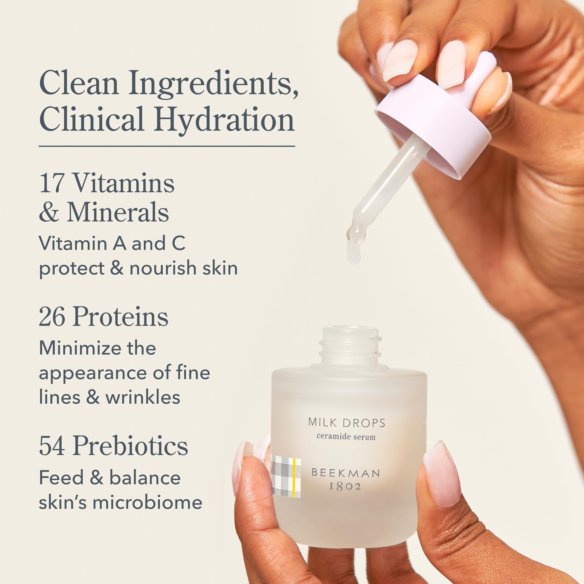 Beekman 1802 Fragrance-free label signals sensitive-skin friendly formula.