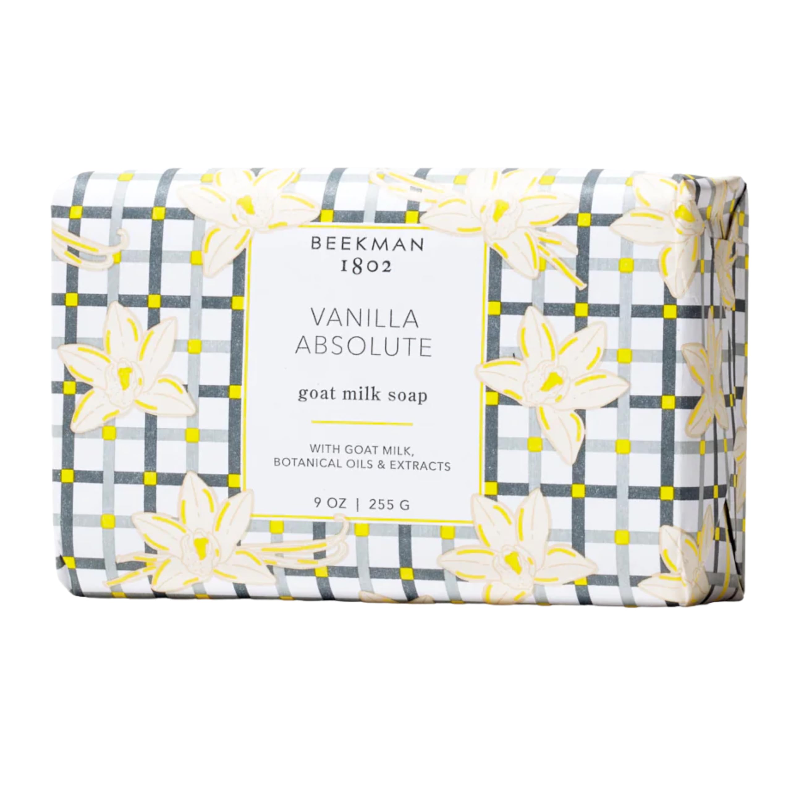 Beekman 1802 goat milk bar close-up with vanilla absolute showing creamy lather for sensitive skin