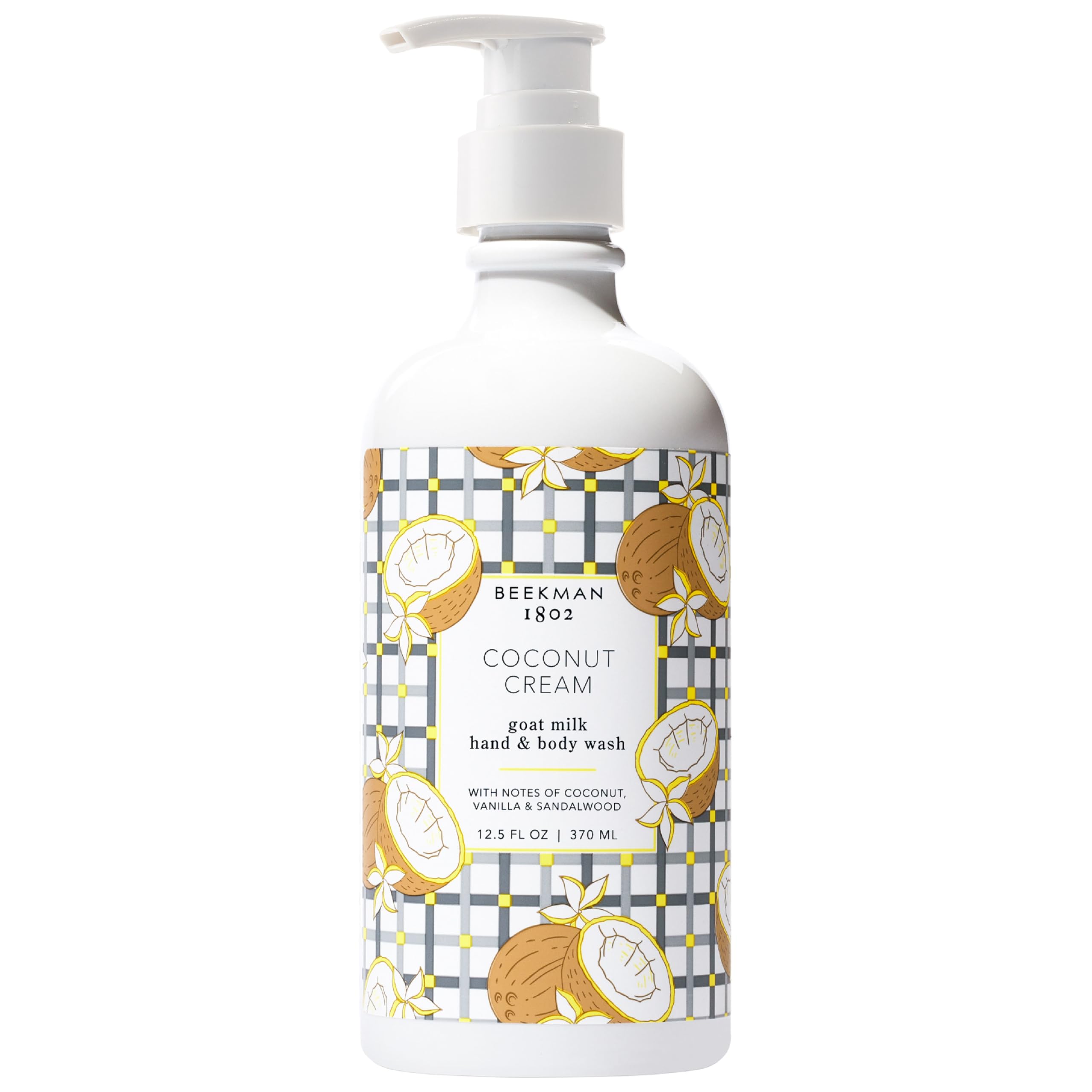 Beekman 1802 goat milk hand wash coconut cream bottle with pump for gentle cleansing and sensitive skin hydration