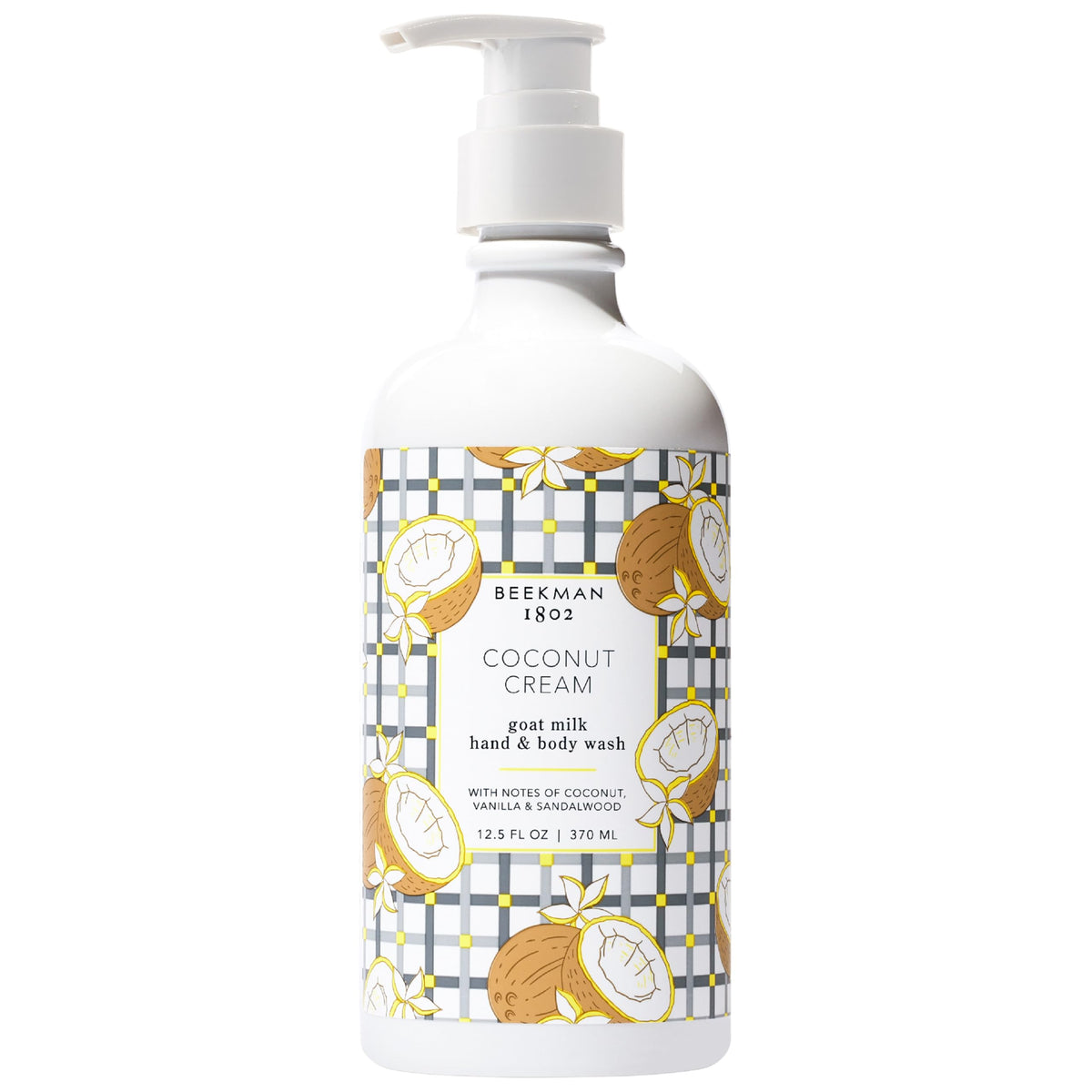 Beekman 1802 goat milk hand wash coconut cream bottle with pump for gentle cleansing and sensitive skin hydration
