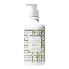 Beekman 1802 Goat Milk Hand Wash front bottle—refreshing cleanse with mint and eucalyptus.