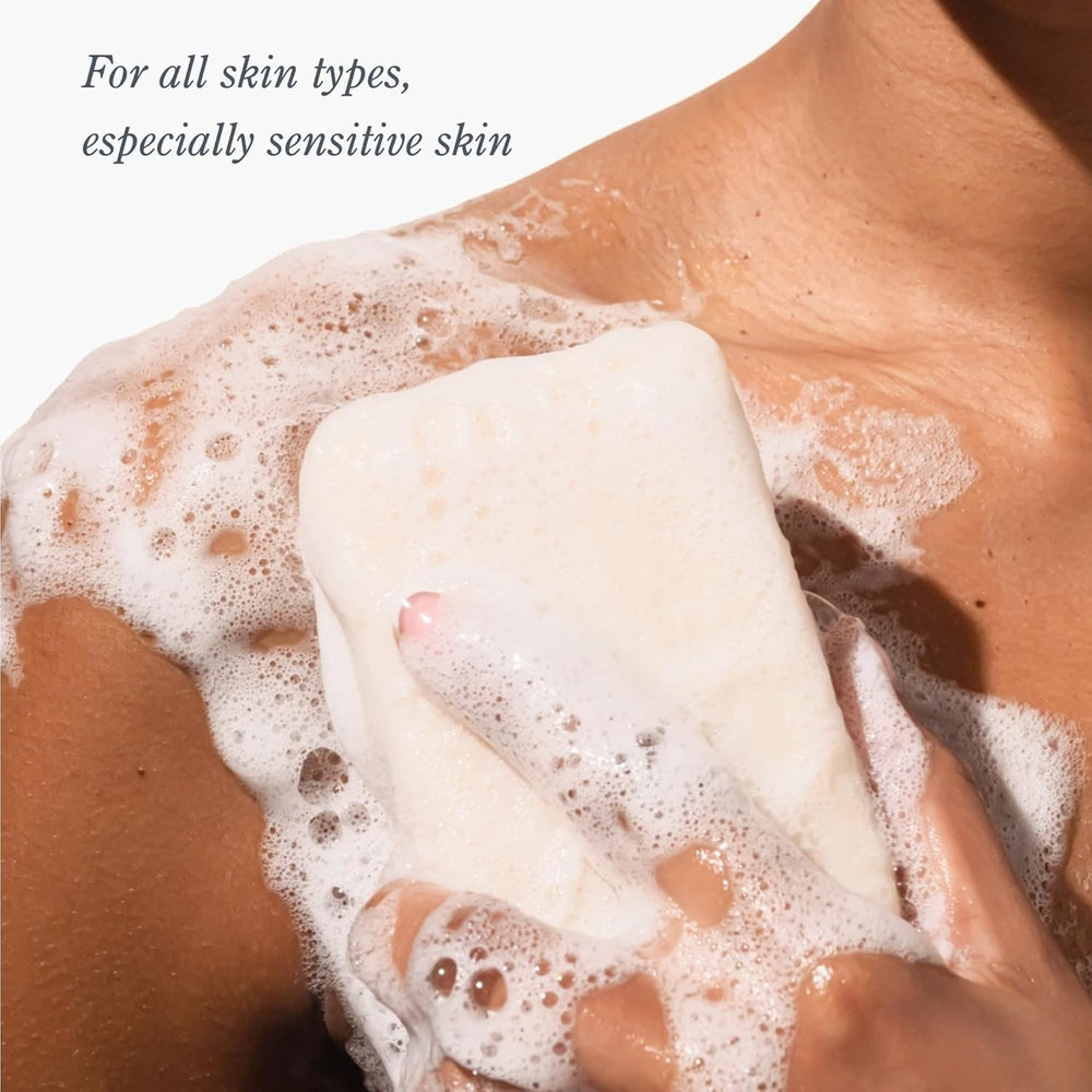 Beekman 1802 Goat Milk Soap Bar Honeyed Grapefruit rind slice highlights natural exfoliant visual.
