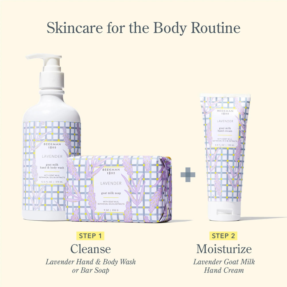 Beekman 1802 hands using the cream for everyday moisture and comfort.