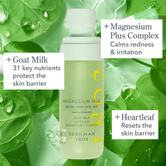 Beekman 1802 fragrance-free label detail highlighting a clean, gentle formula