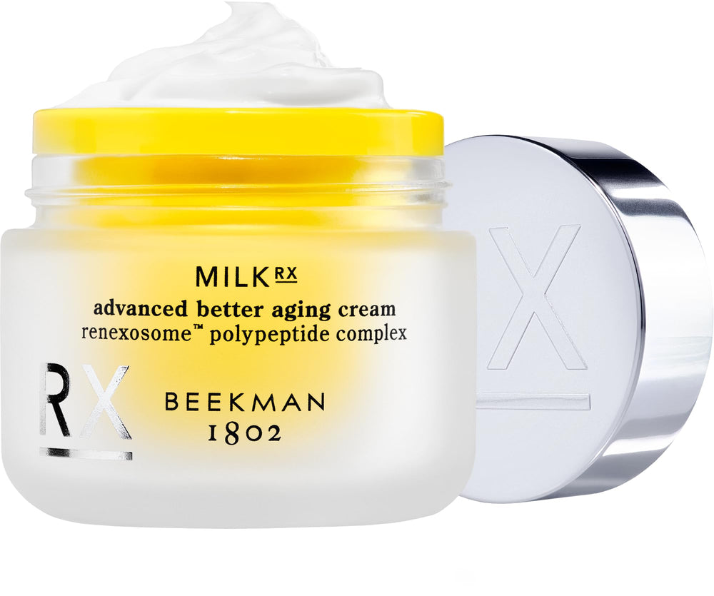 Beekman 1802 Milk RX jar highlights rich hydration for firmer-looking skin