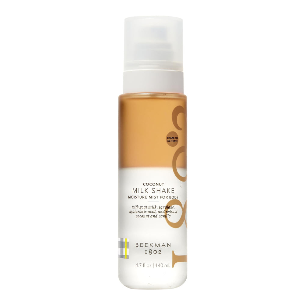 Beekman 1802 Milk Shake Body Mist coconut cream bottle for lightweight hydration