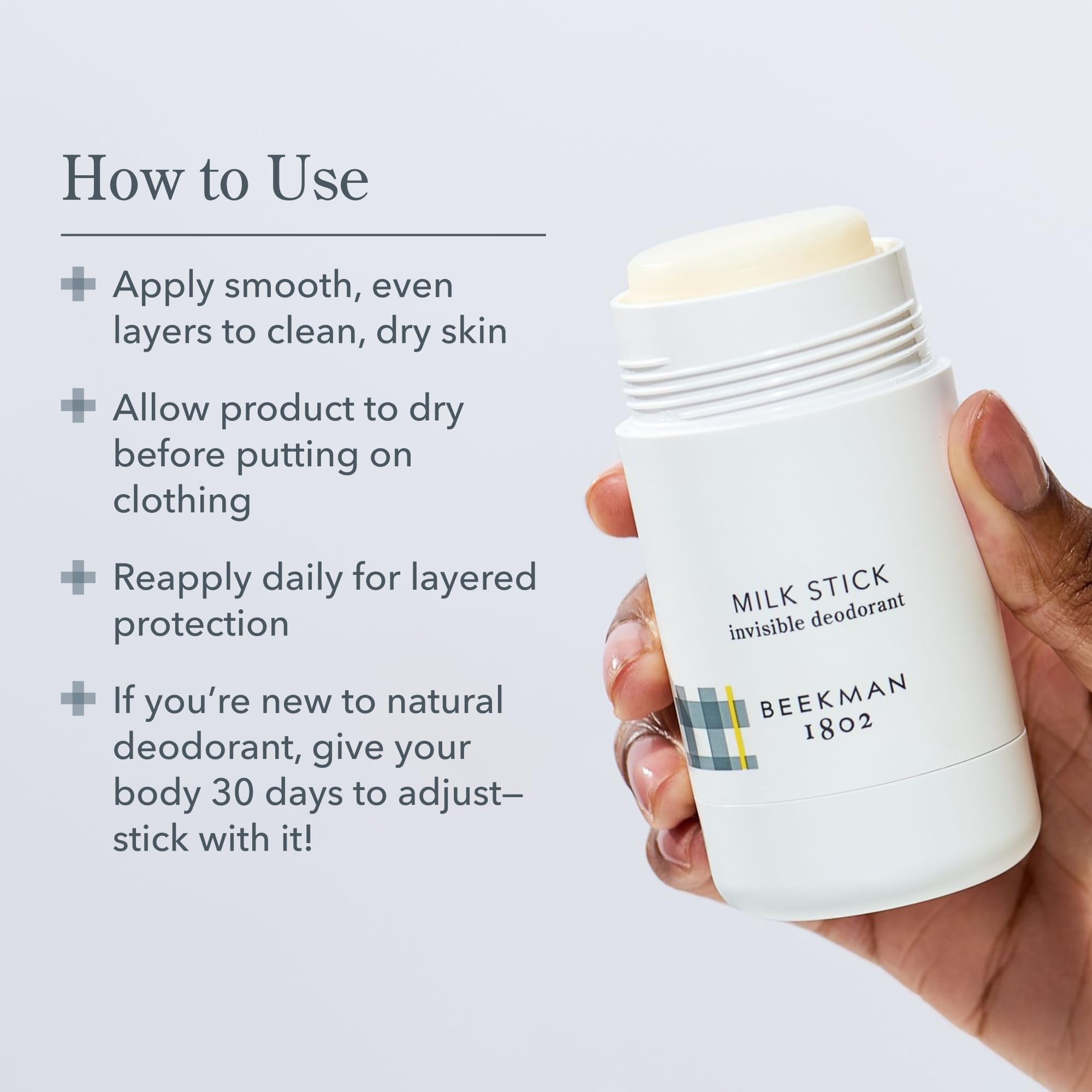 Beekman 1802 Milk Stick goat milk close-up - natural pH balance