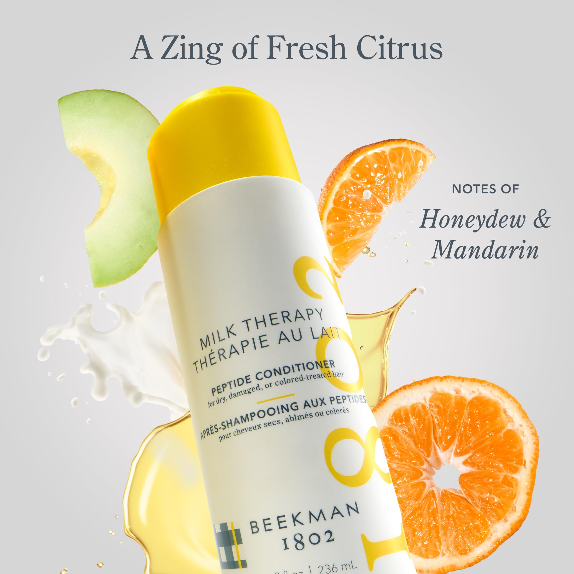 Beekman 1802 Milk Therapy Peptide Conditioner featuring goat milk ingredients for nourishment