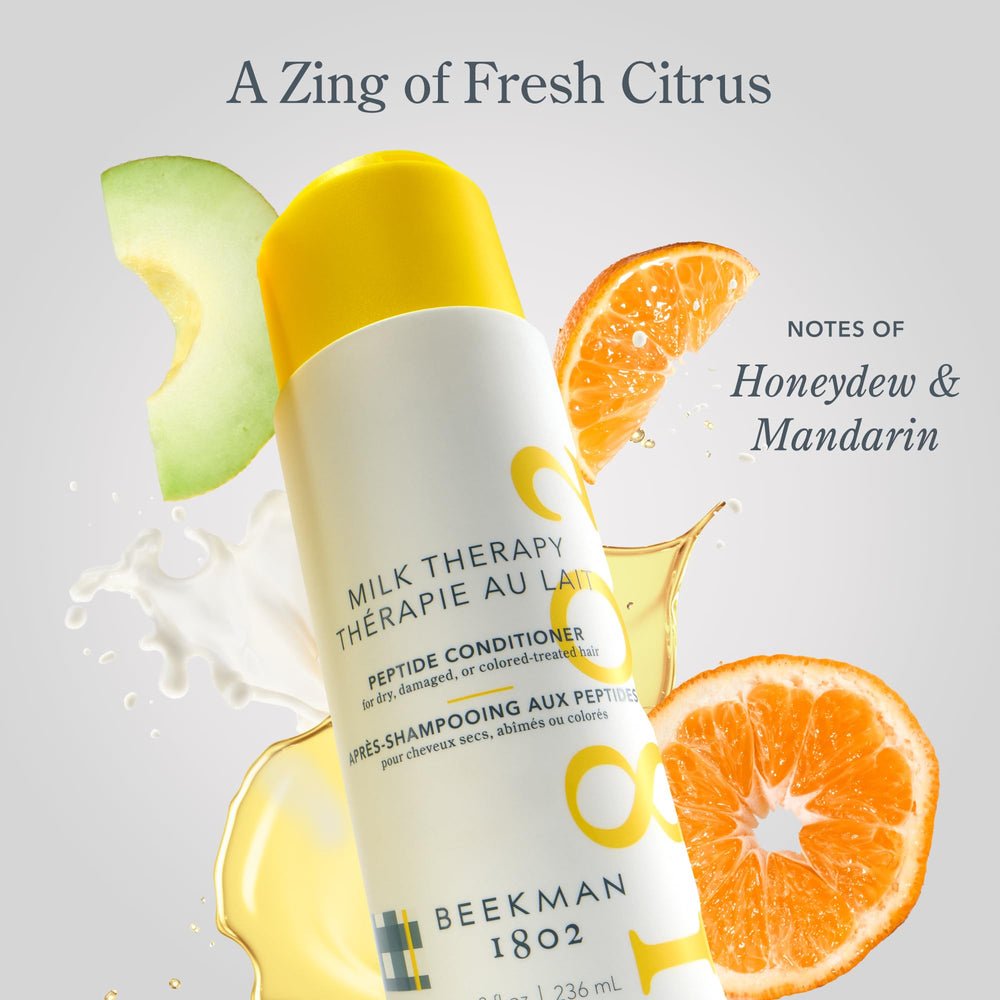 Beekman 1802 Milk Therapy Peptide Conditioner featuring goat milk ingredients for nourishment