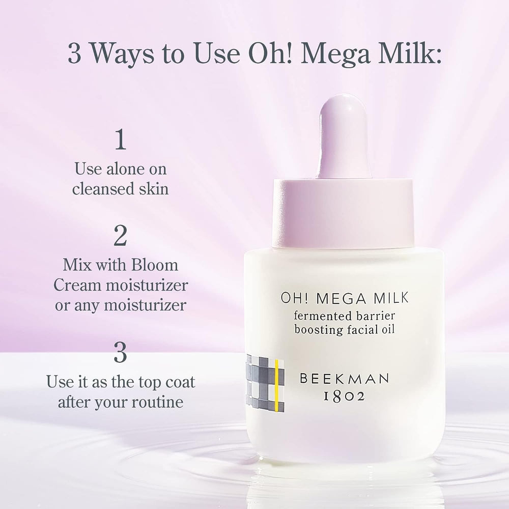Beekman 1802 Oh! Mega Milky Oil glow closeup suggests radiant even tone