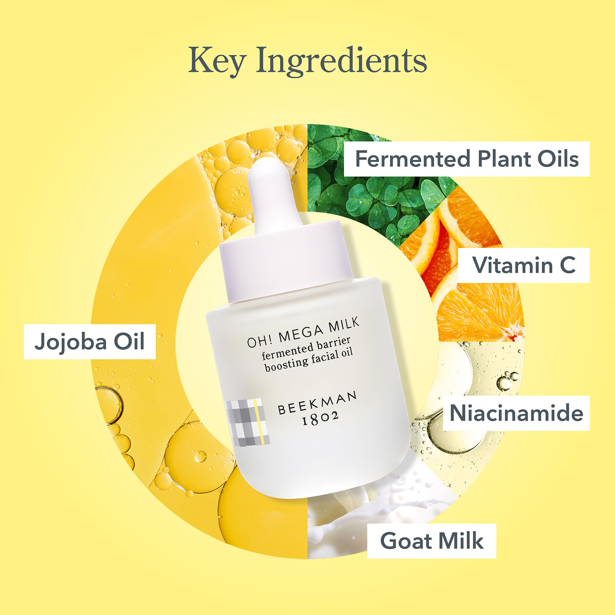 Beekman 1802 Oh! Mega Milky Oil niacinamide focus improves tone and elasticity potential.