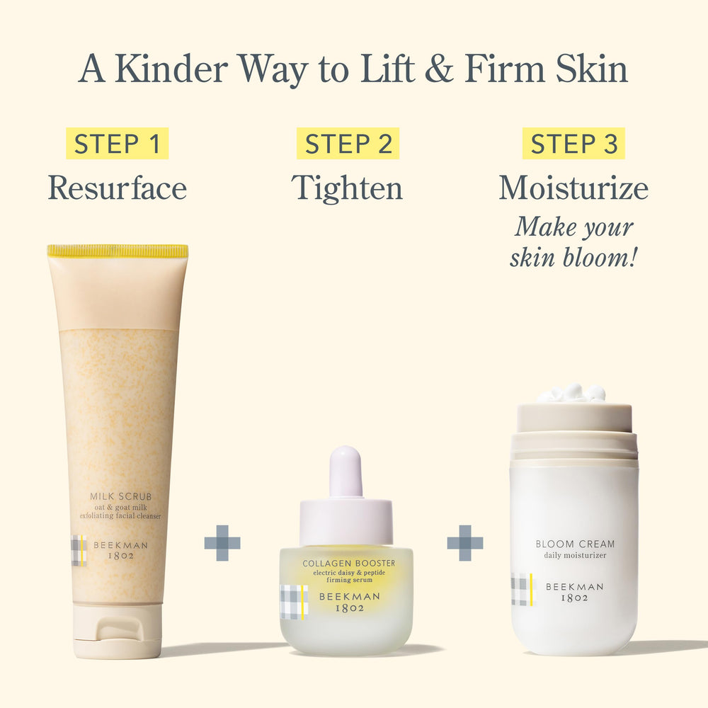 Beekman 1802 packaging box indicates clean, fragrance-free serum.