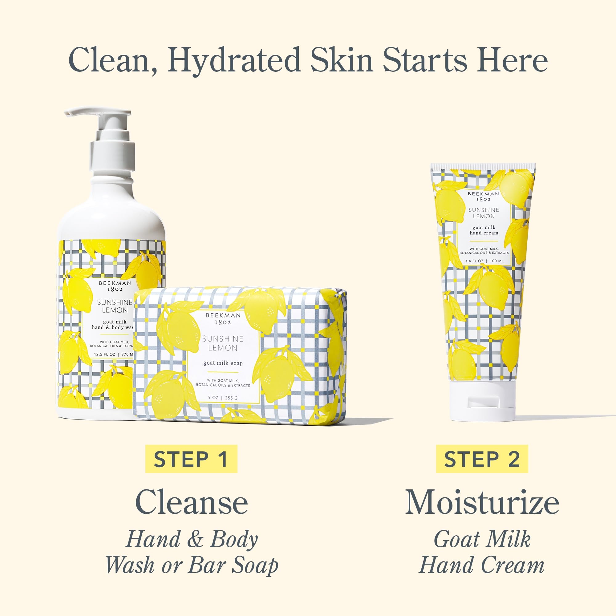 Beekman 1802 Sunshine Lemon Hand Cream scent of Meyer lemon and lime