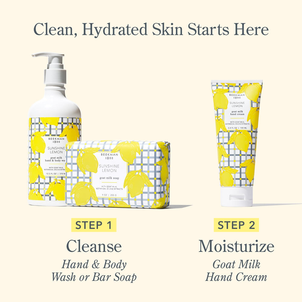 Beekman 1802 Sunshine Lemon Hand Cream scent of Meyer lemon and lime