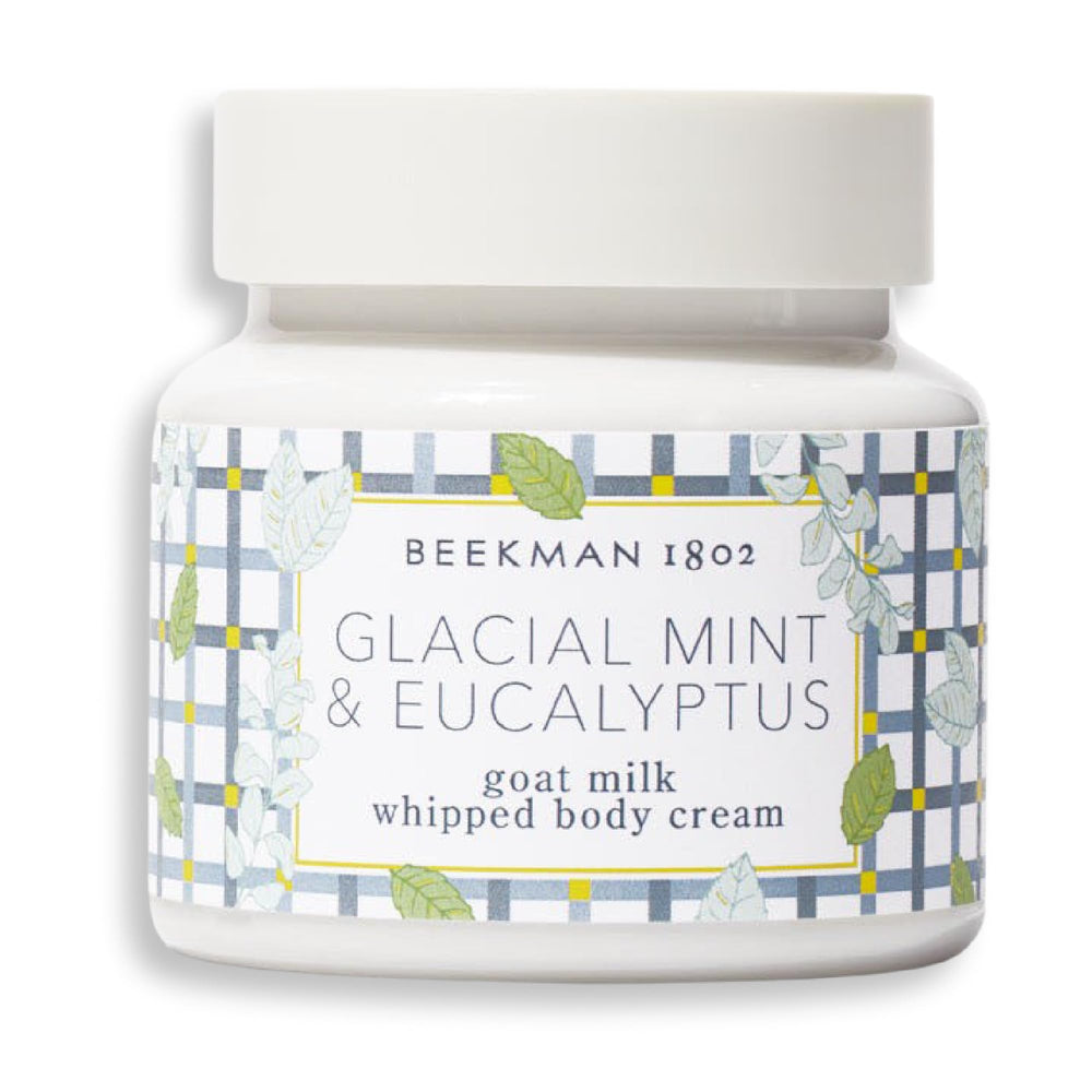 Beekman 1802 whipped body cream jar closeup reveals rich hydration