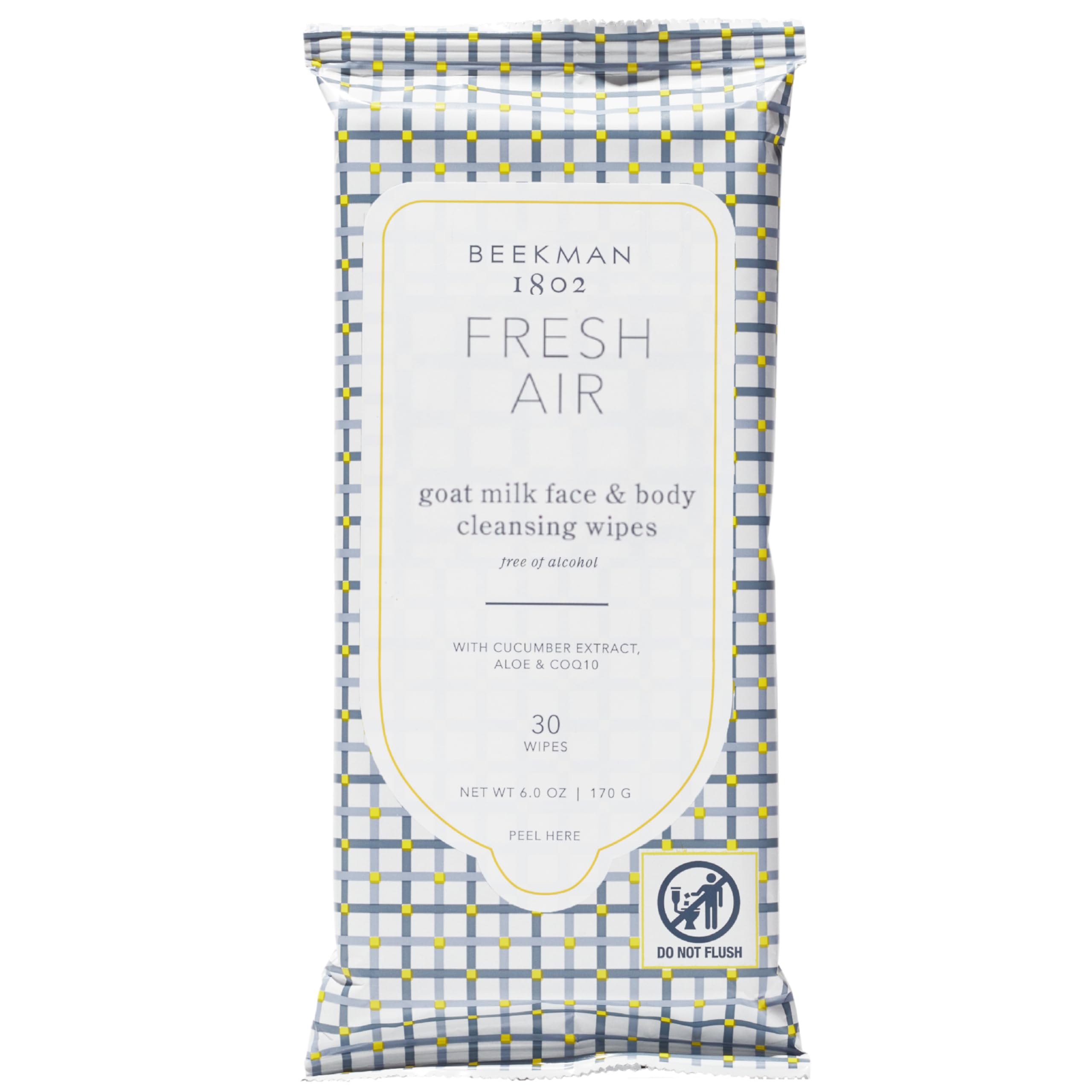 Beekman 1802 Face Wipes Fresh Air pack for on-the-go cleansing and refreshing skin.