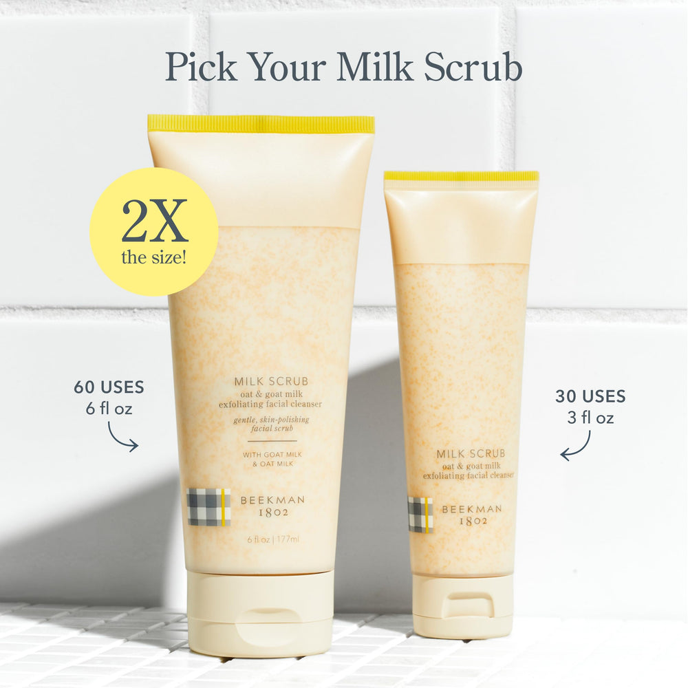 Beekman 1802 fragrance-free-label emphasizes clean, irritation-minimizing skincare.