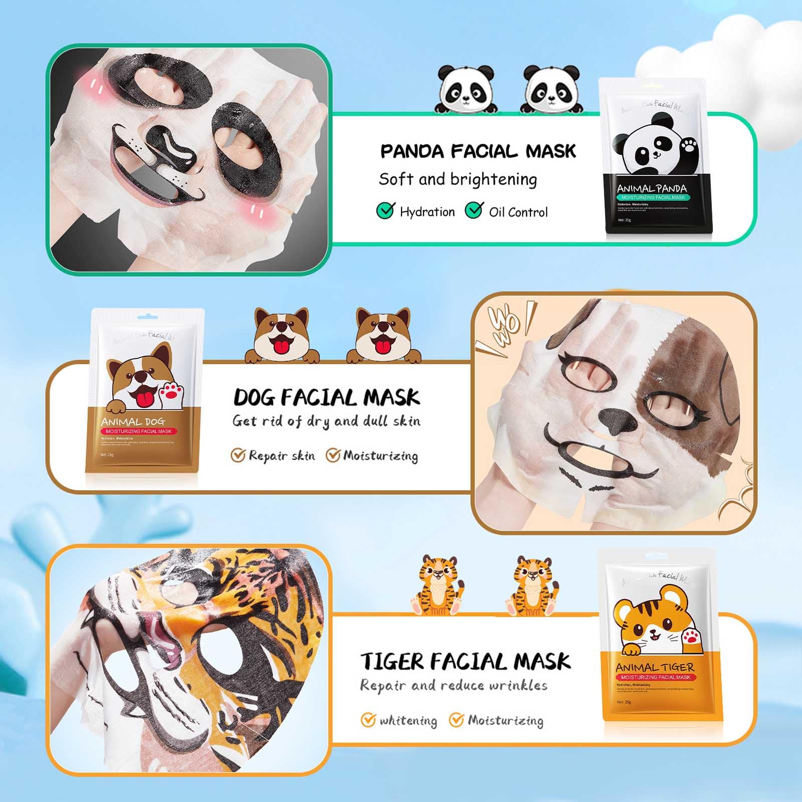 Beenefits animal mask tiger design adds bold refreshing spa moment