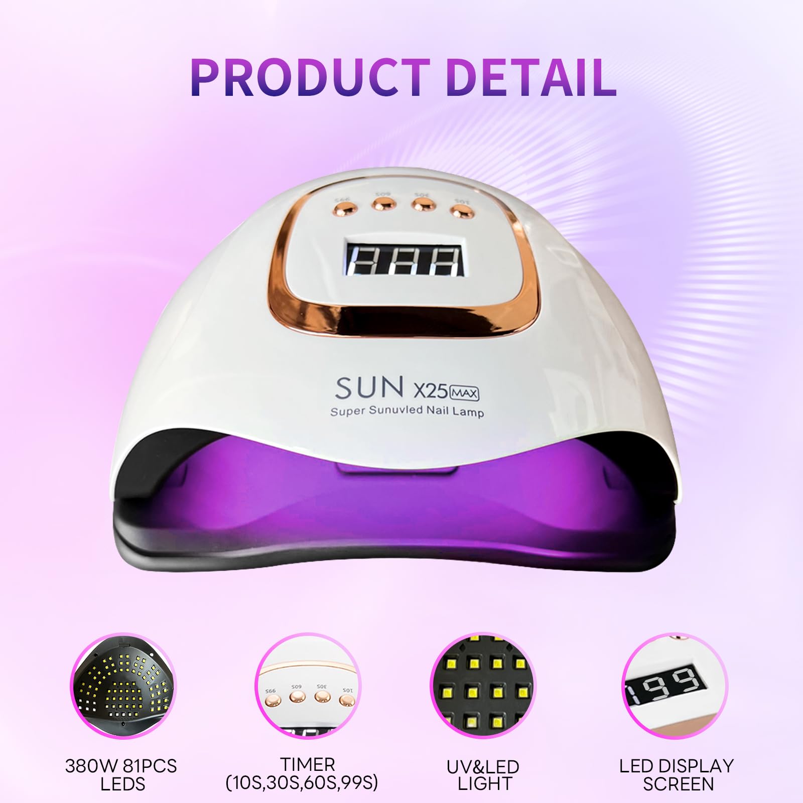 BEENLE 380W UV LED Nail Lamp auto-sensor infrared convenience