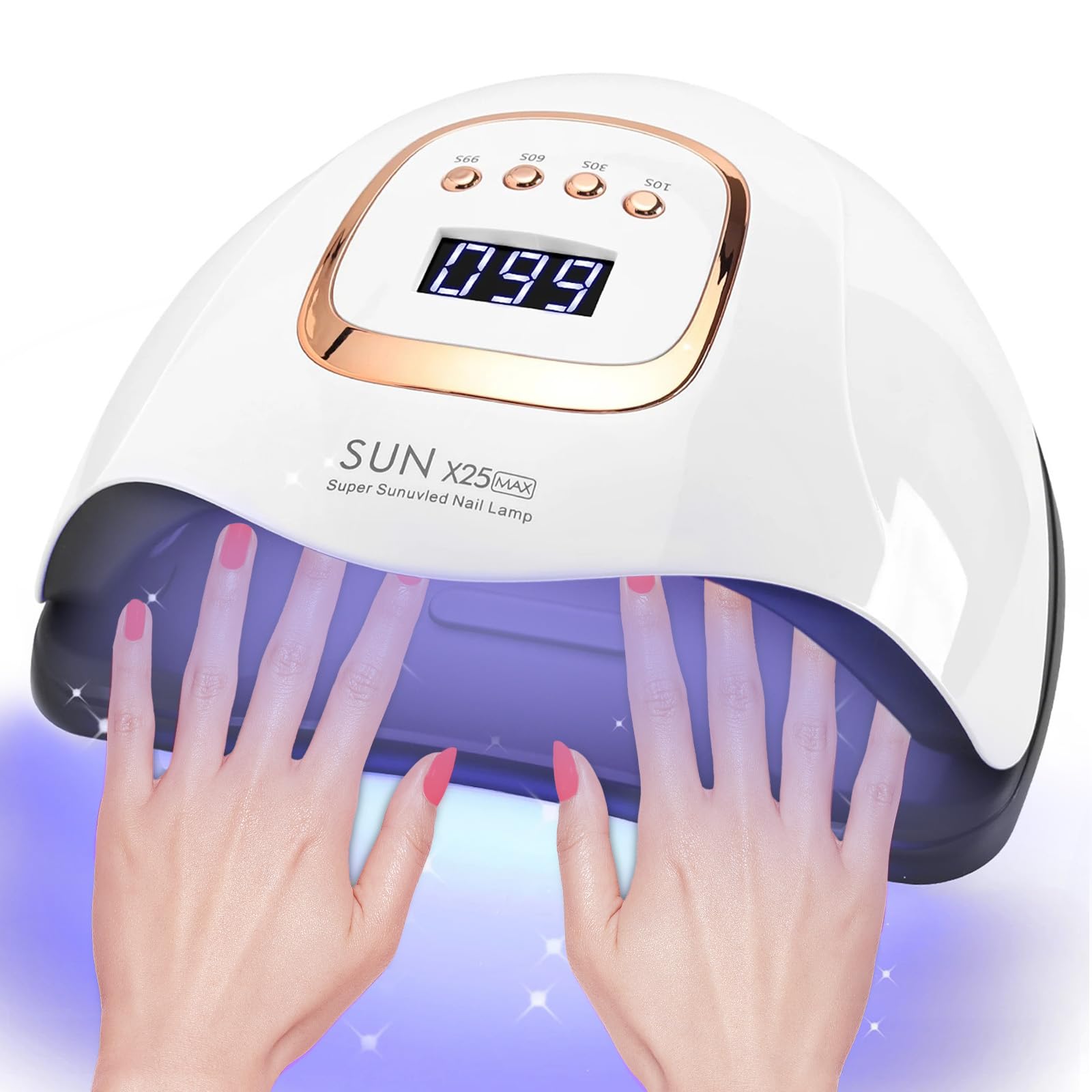 BEENLE 380W UV LED Nail Lamp front view with auto sensor for precise curing