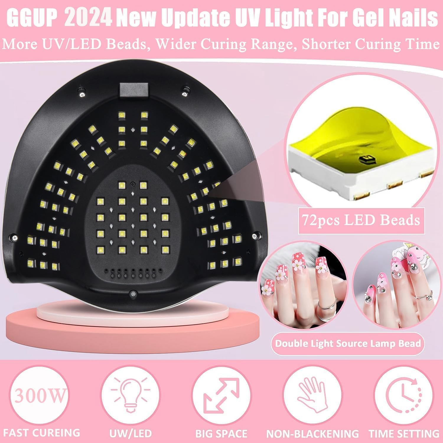 BEENLE UV LED Nail Lamp auto-sensor activated for hands-free use