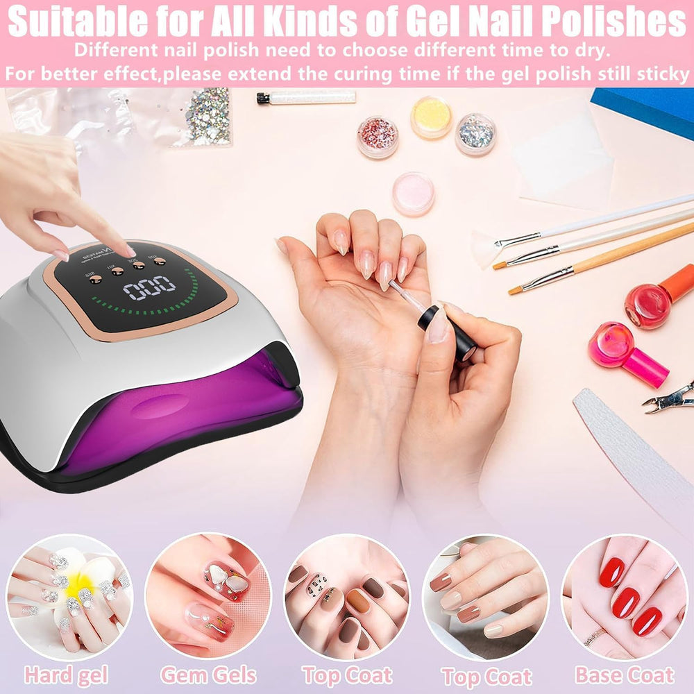 BEENLE UV LED Nail Lamp broad compatibility with UV/LED gels and builders