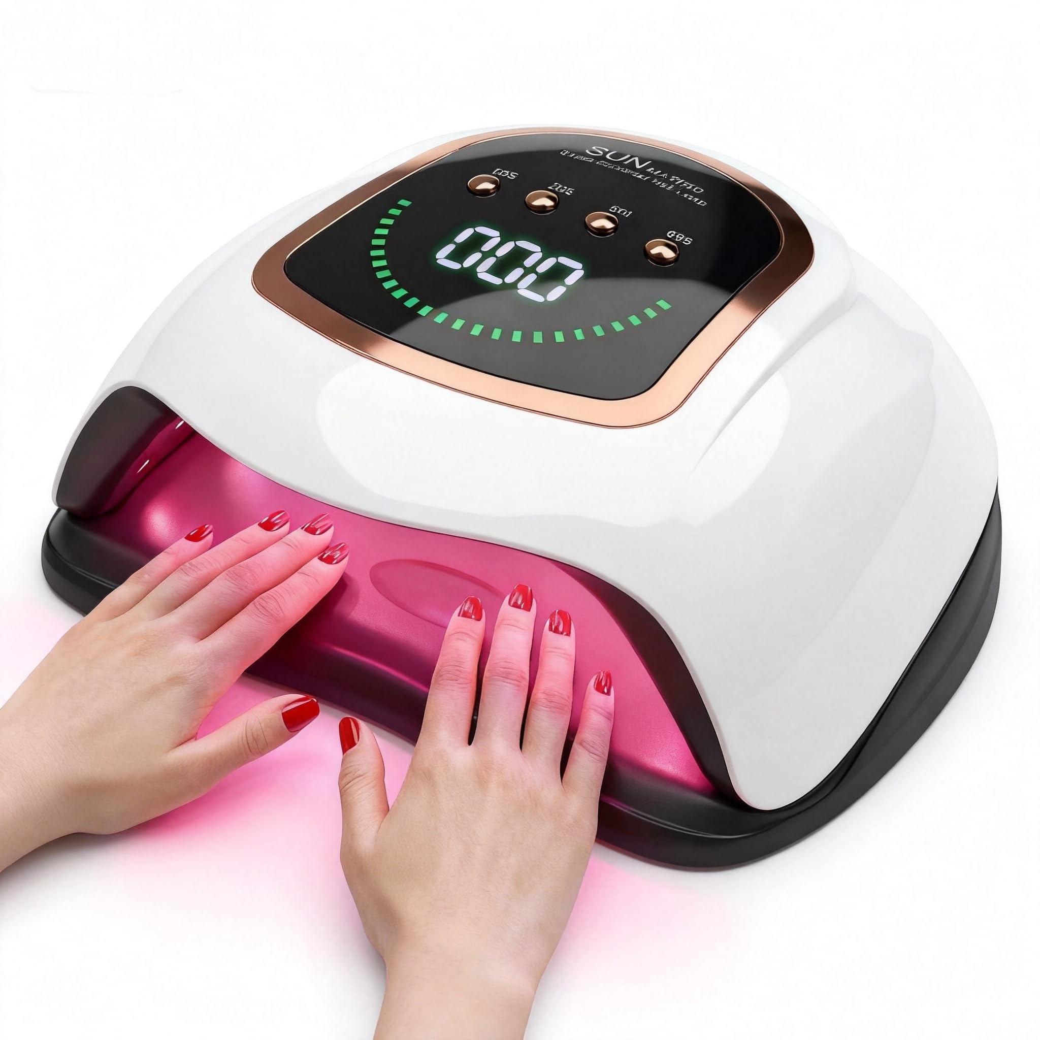BEENLE UV LED Nail Lamp top view showing 72 beads for even curing