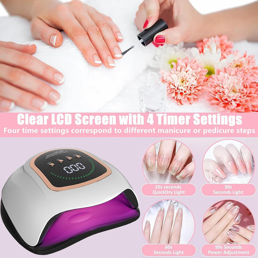 BEENLE UV LED Nail Lamp wide nail slot enables full-hand curing