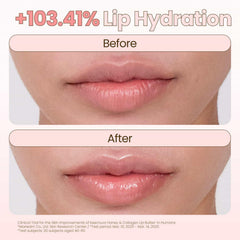 beenuvo Honey & Collagen Lip Butter applied on lips for smooth base