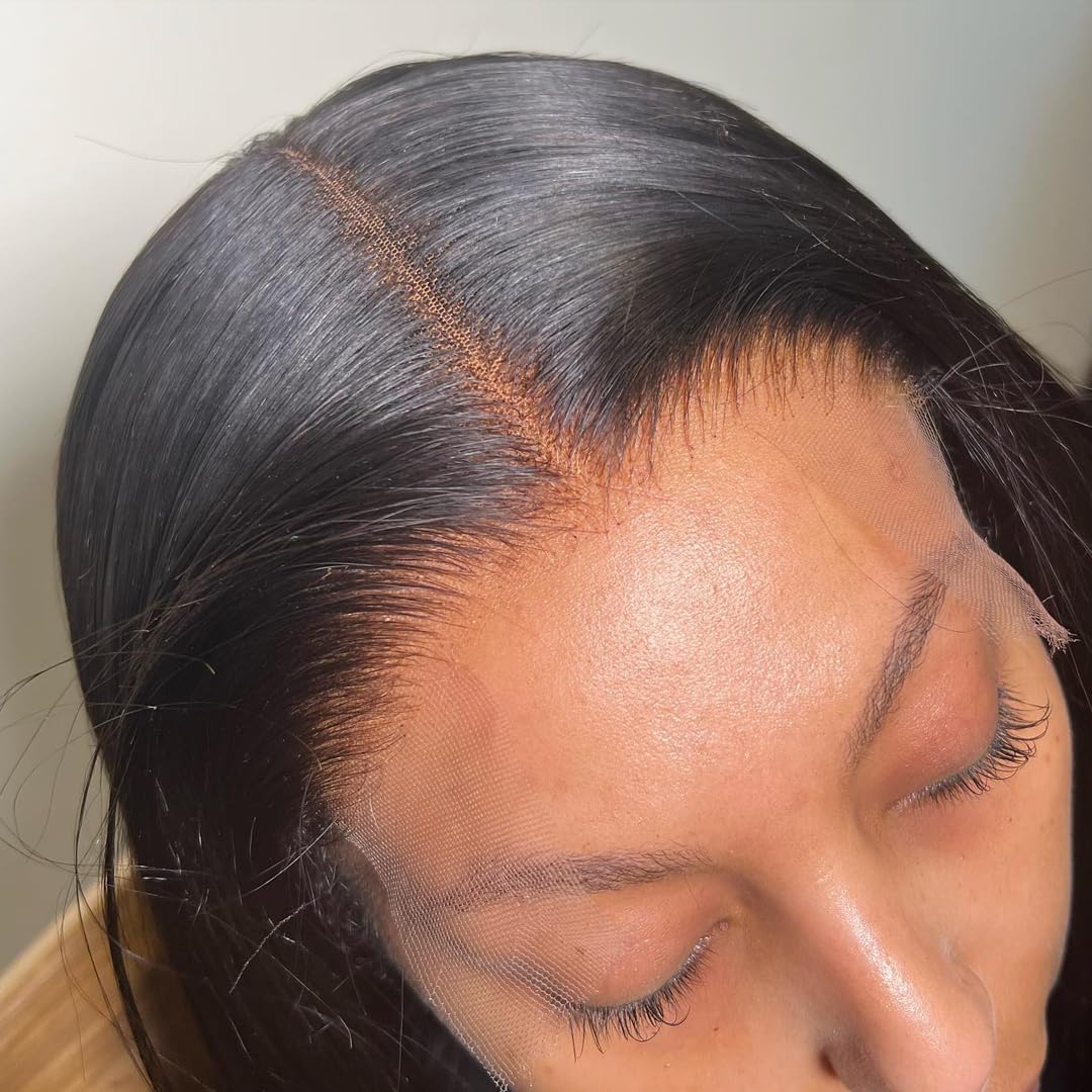 Beeos single knot pre-plucked hairline closeup for natural baby hairs.