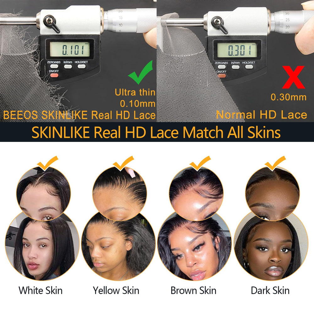 BEEOS straight hair closure offers sleek, manageable 20-inch length.