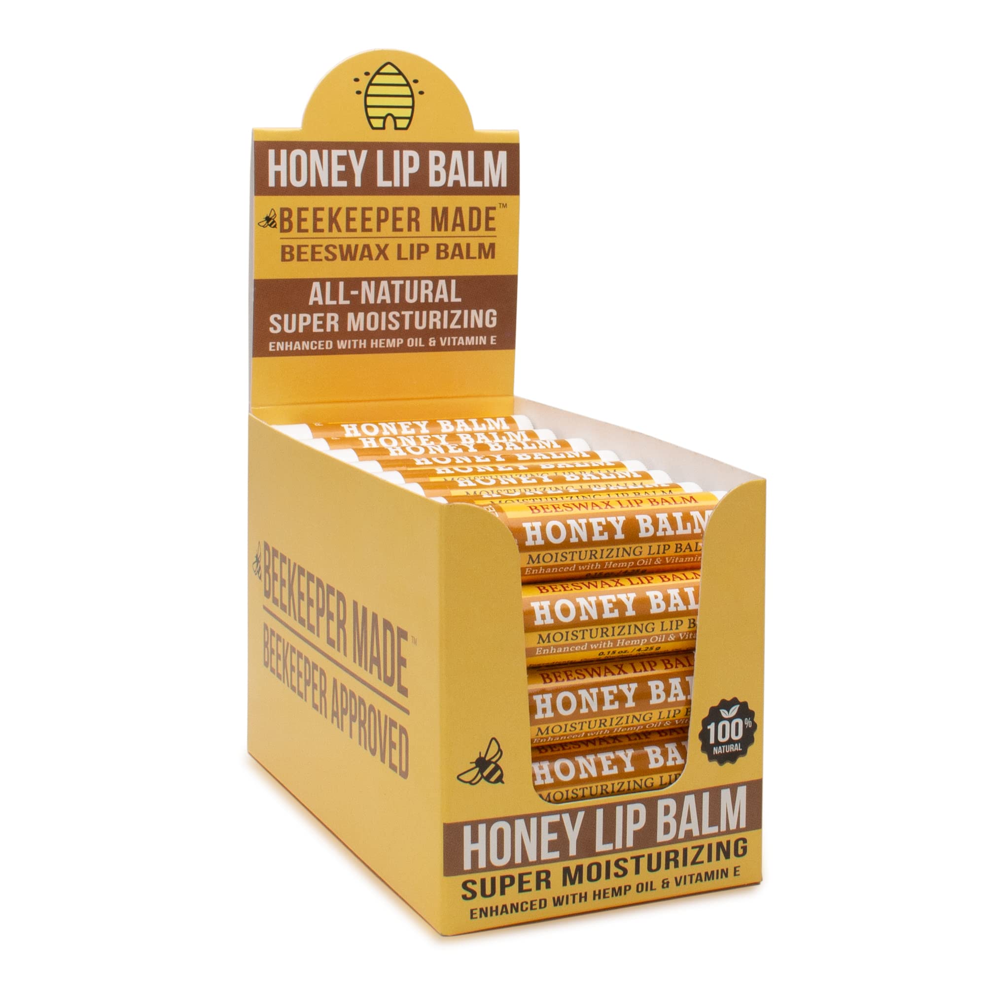 Beessential Beekeeper Lip Balm honey 40-count pack delivers on-the-go hydration