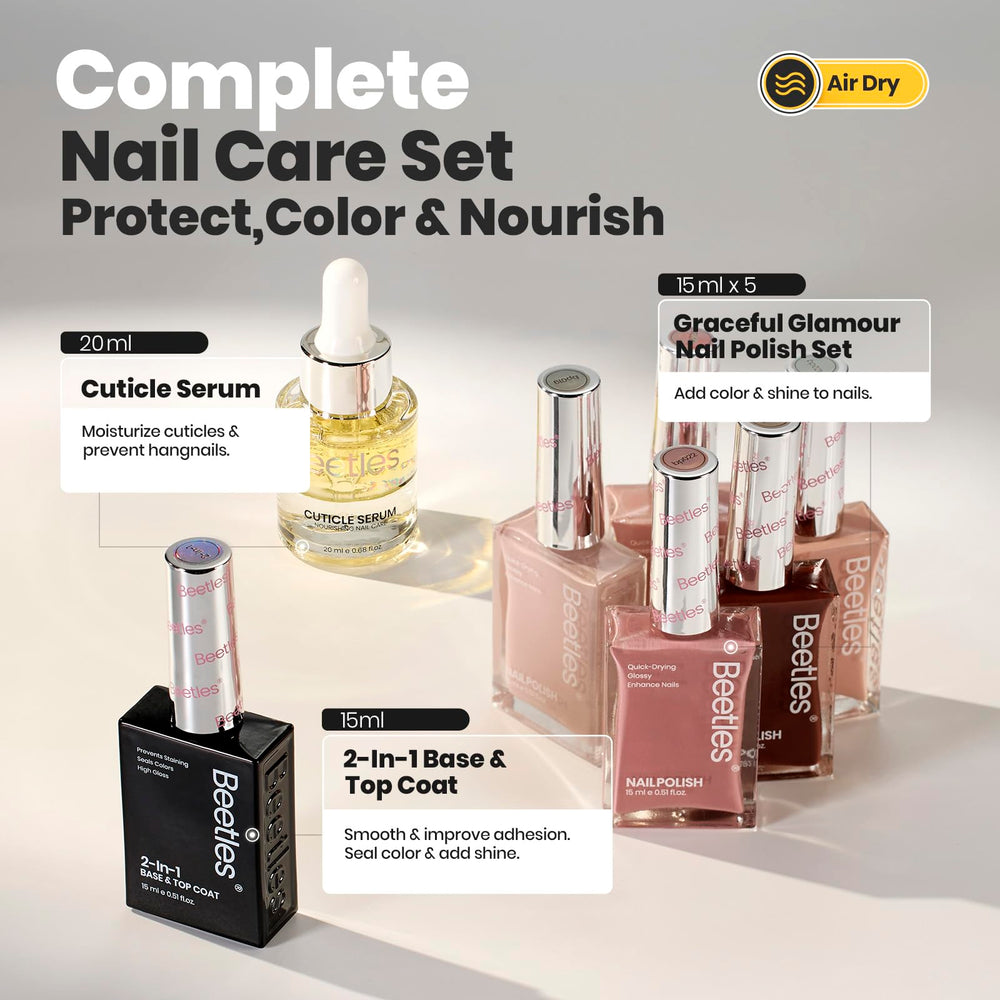 Beetles 2-in-1 Base Top Coat – protects nails while delivering lasting shine