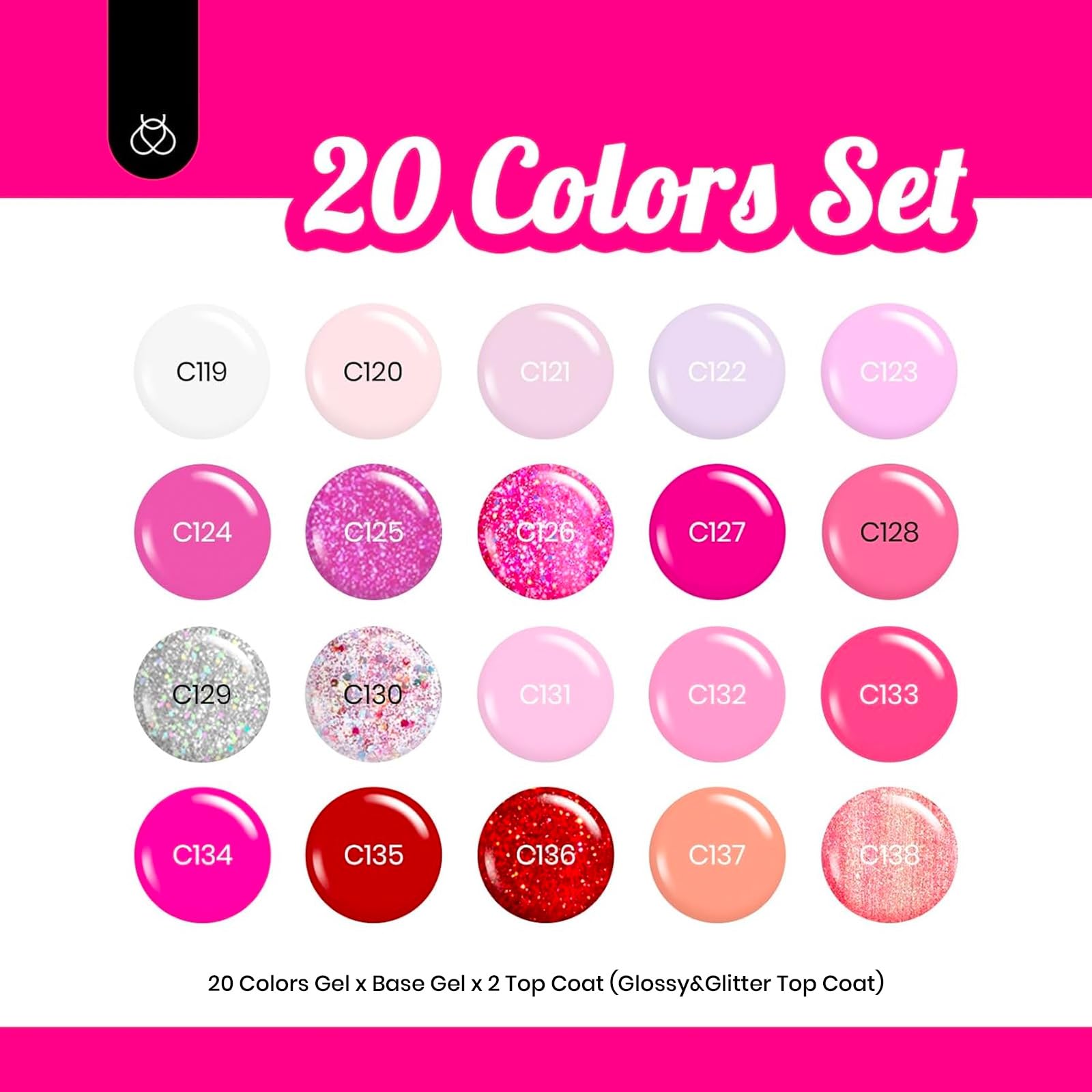 Beetles 20-color bottles up close showcasing pink shades and finishes.