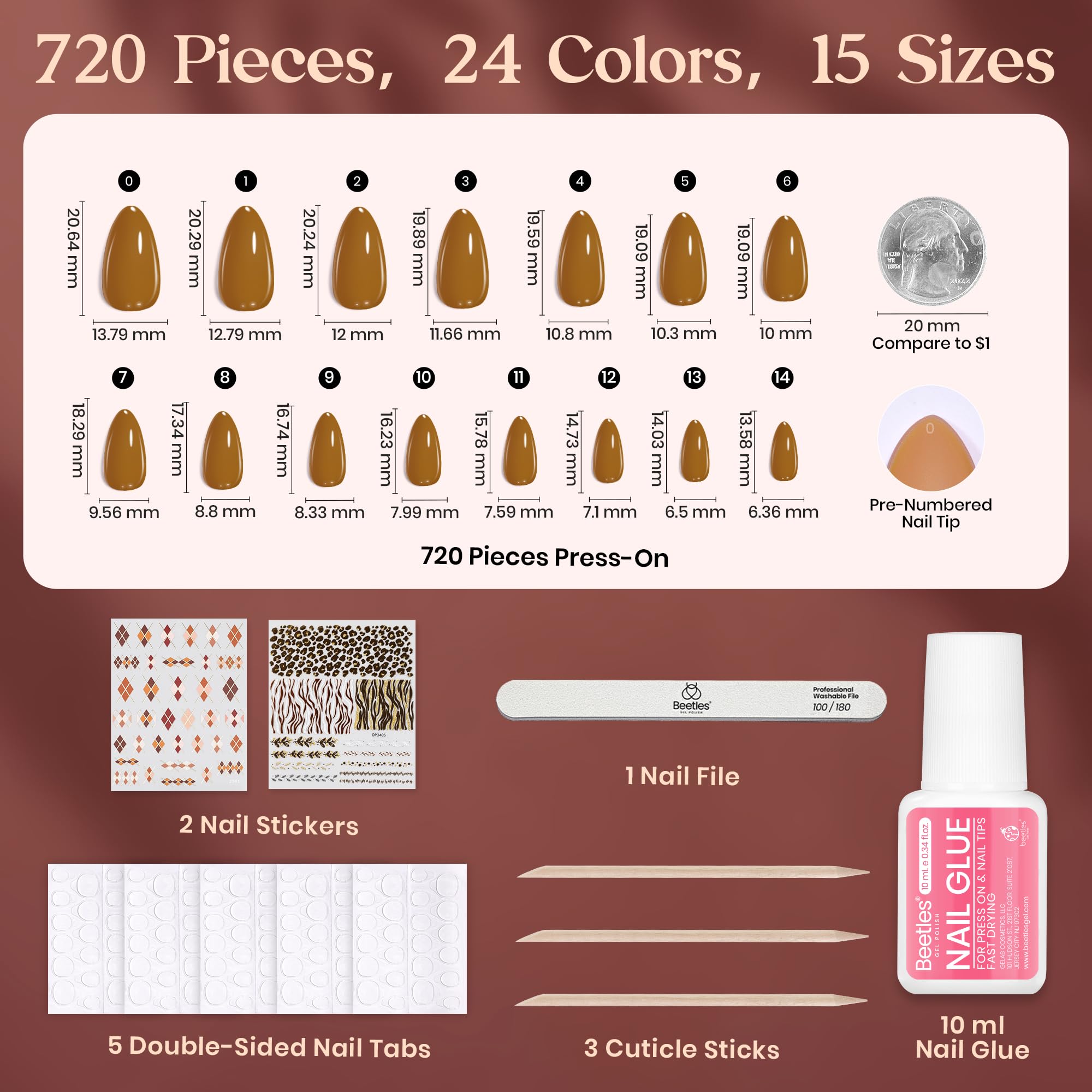 Beetles 24-color matte glossy glitter collection highlights versatility.
