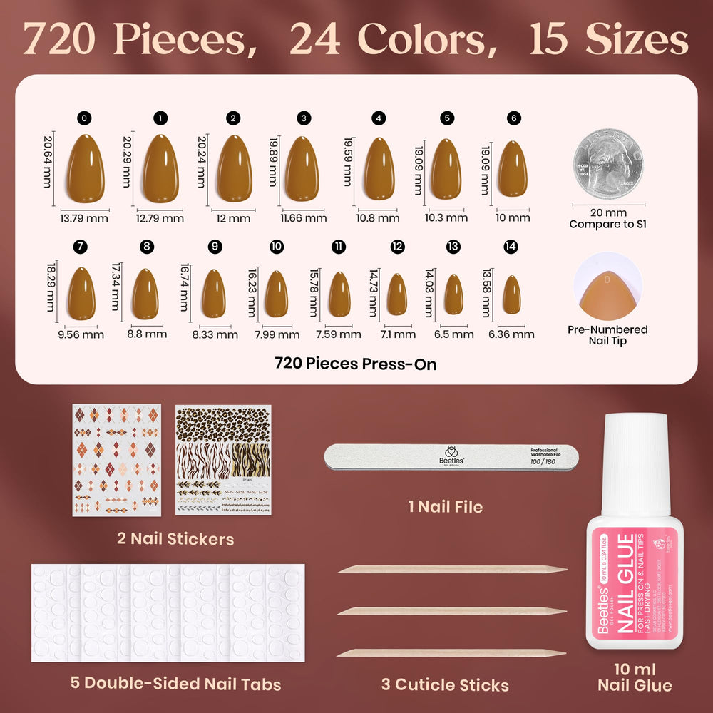Beetles 24-color matte glossy glitter collection highlights versatility.