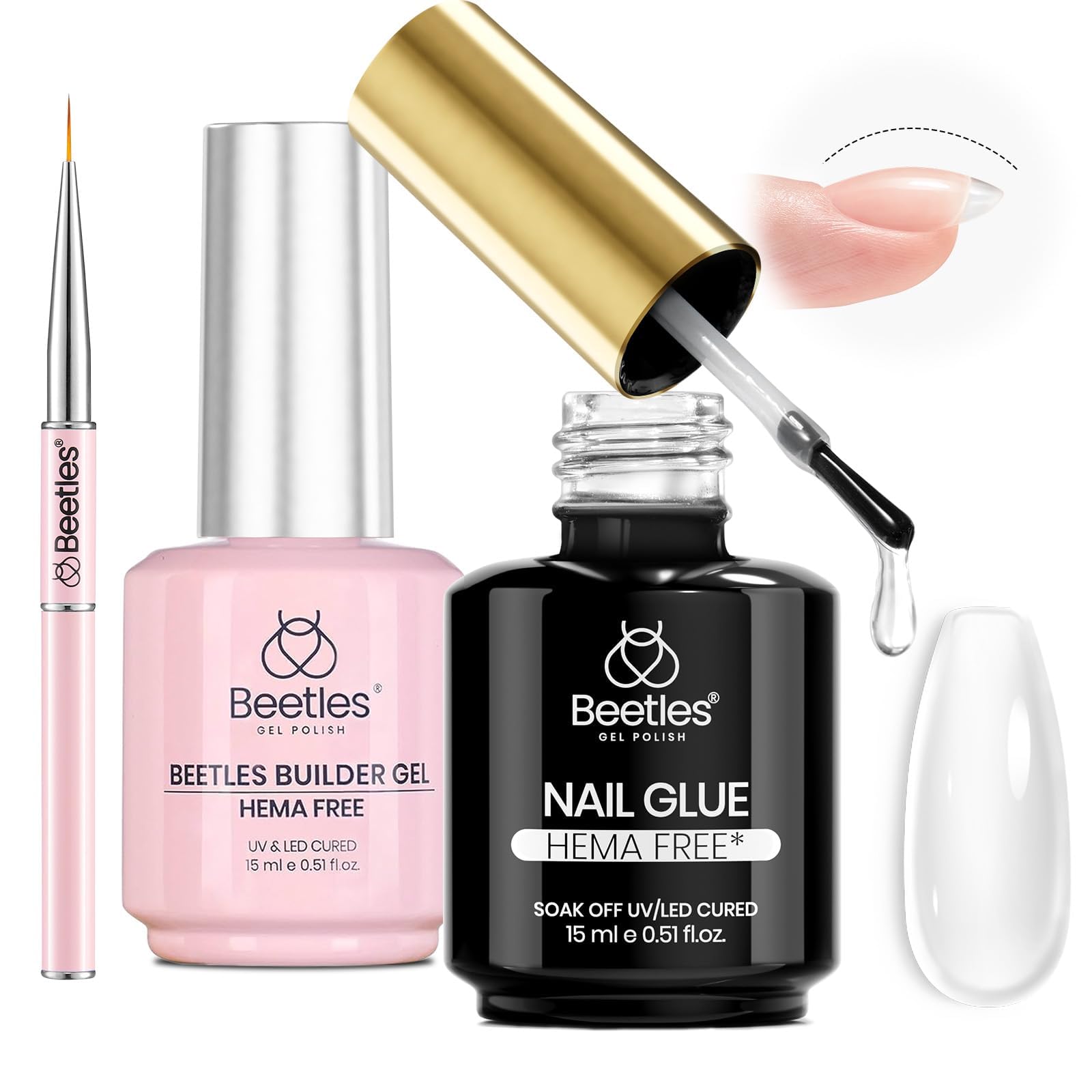 Beetles nail glue set packaging for at-home salon-quality nails