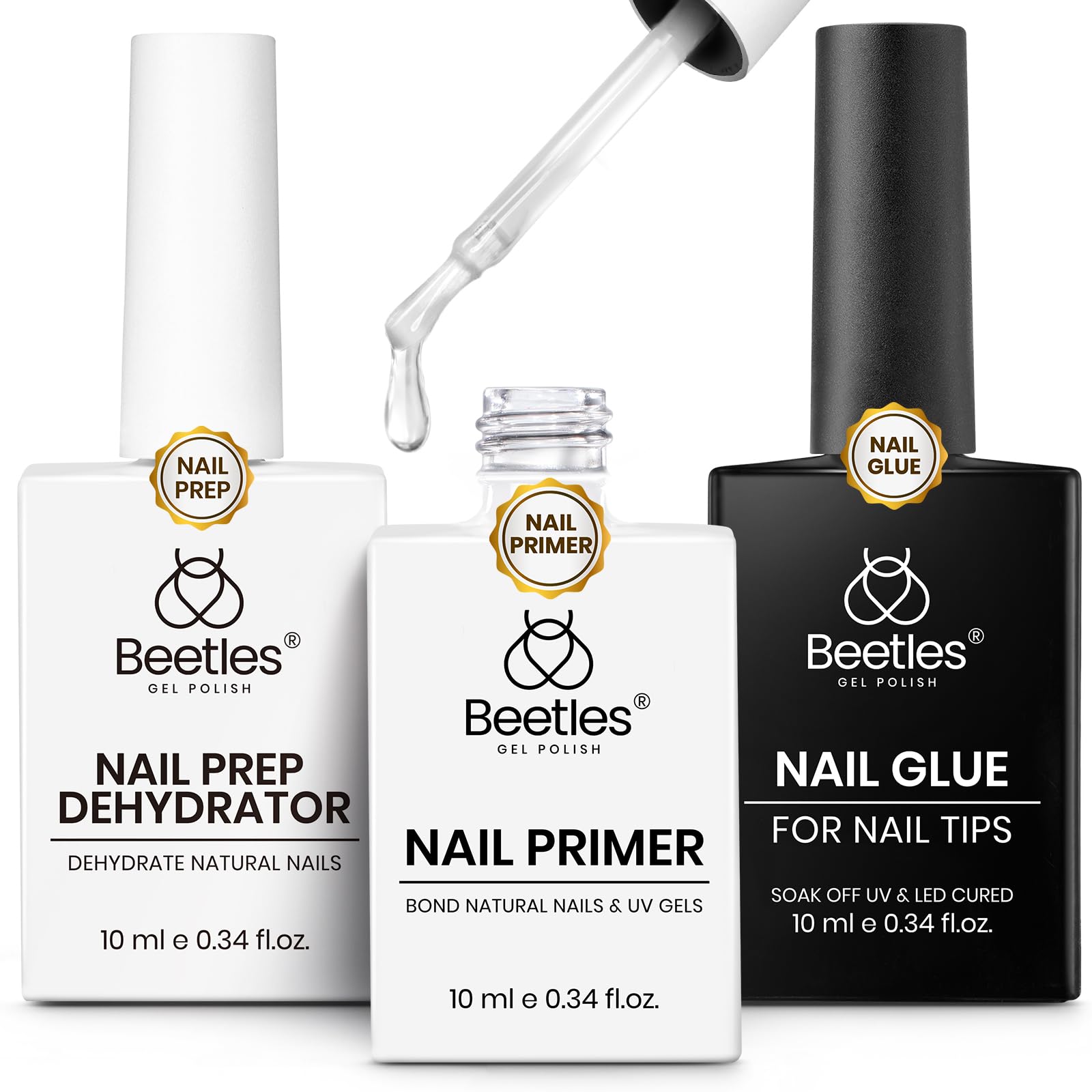 Beetles 3Pcs Gel Nail Glue Kit application for easy nail tips and extensions