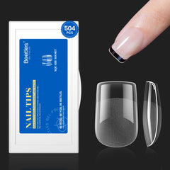 Beetles 504Pcs XS Short Square Nail Tips package shows versatile sizes for precise DIY manicure.