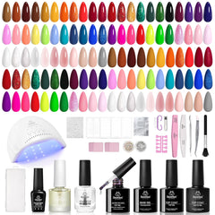 Beetles 85-pcs gel nail polish kit color palettes support versatile at-home manicures.