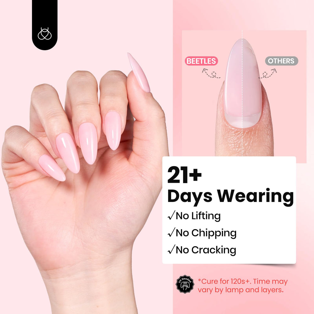 Beetles 9-in-1 sculpting gel used for extensions and gap filling.